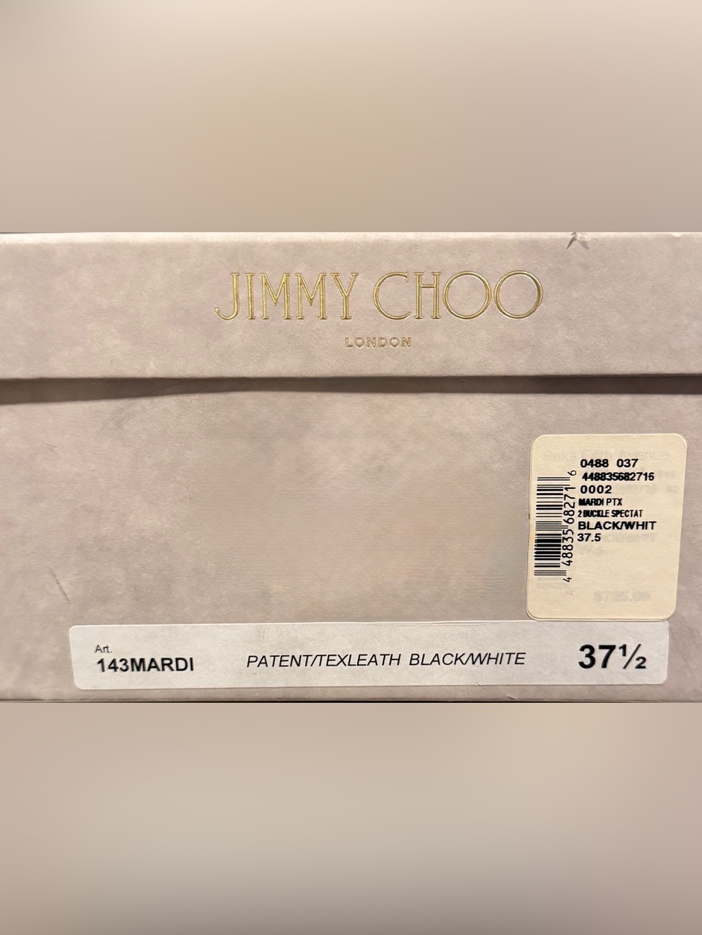 Jimmy Choo Black & White Patent/Textured Leather Shoes – Size 37.5 - Picture 2 of 7